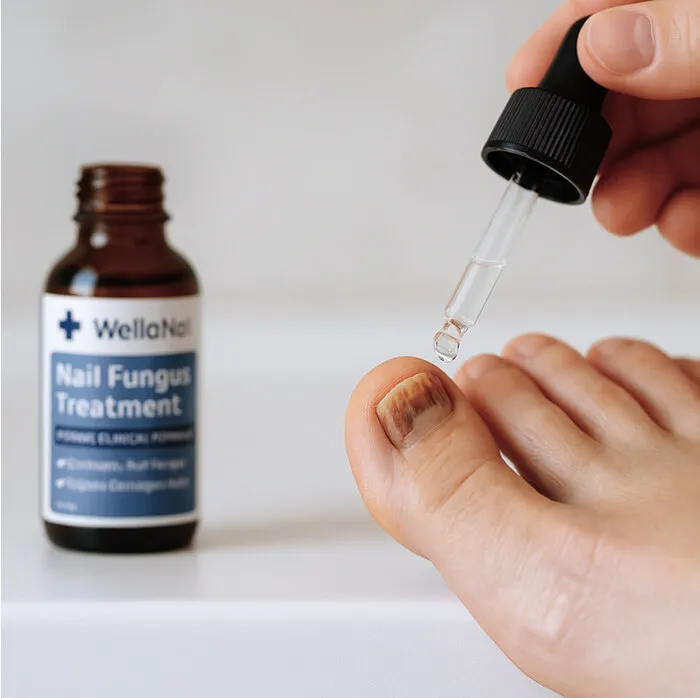 Applying WellaNail treatment
